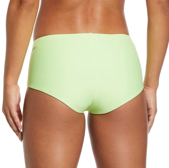 NWT NIKE SWIM Women's Hydralock Fusion Cheeky Kick Shorts Bottoms in Volt XL - Picture 2 of 7